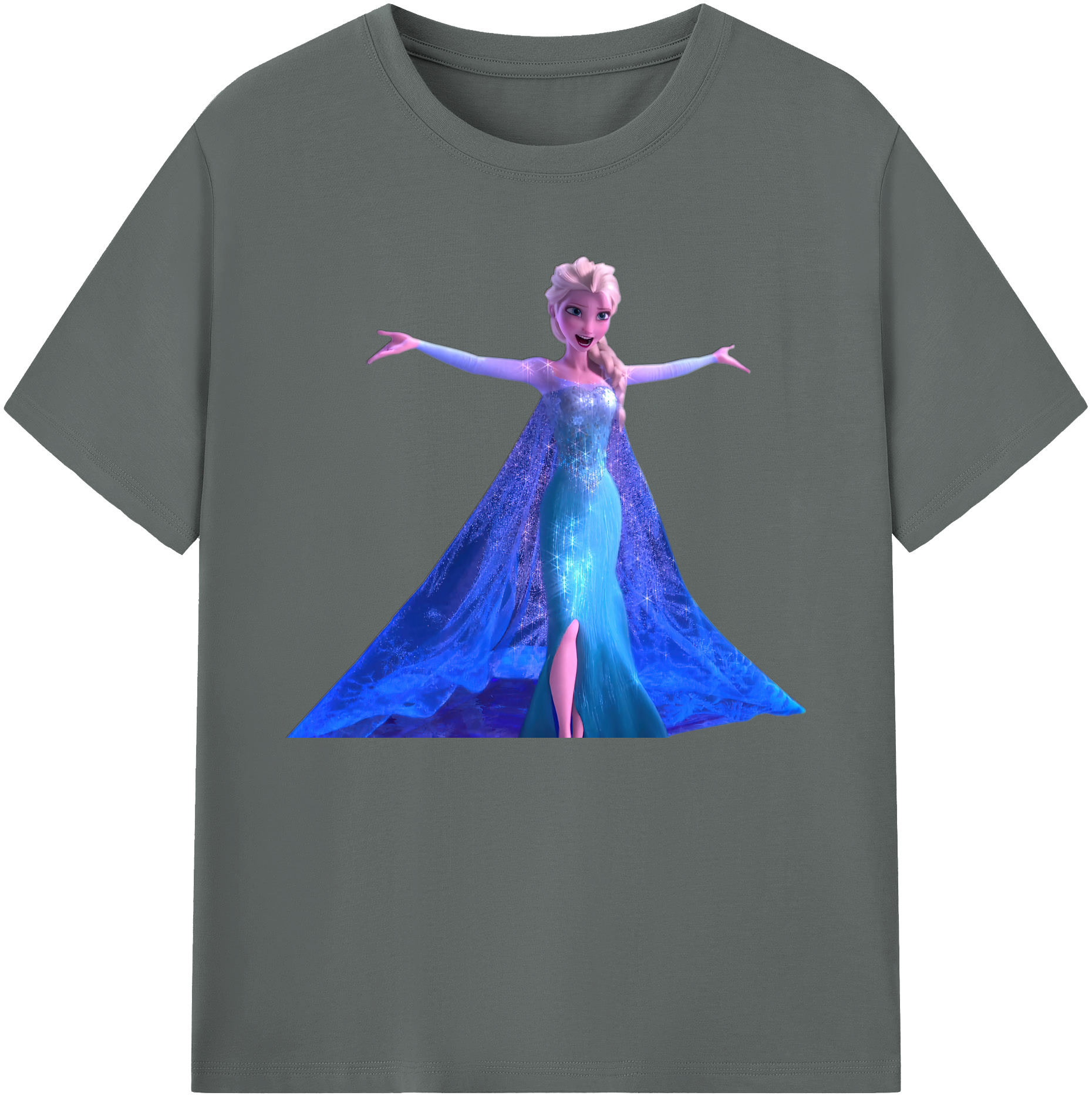 （画像用） アナと雪の女王 アンナ エルサ Frozen Anna Elsa 綿100％ メンズ半袖Tシャツ｜肌触りやわらか＆通気性